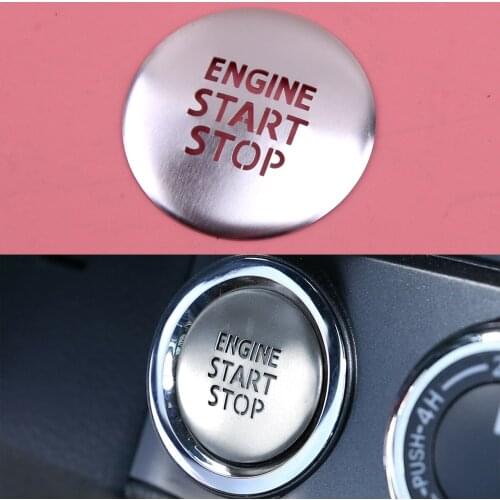 Engine Start Stop Push Button Switch Car Cover Cap Decor Aluminium Alloy Silver Fit For Toyota Tacoma 2016 2017 2018 2019 2020