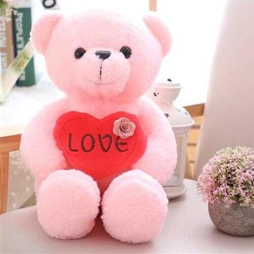 Fancytrader Big 60cm Teddy Bears Doll Lovely Soft Stuffed Love Bears for Girls Toys One Piece Christmas Valentines Day Gift