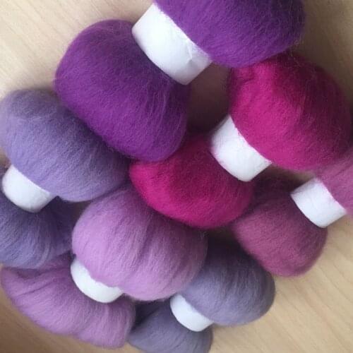 Ceramic wool feltro mixed feutrine naaldvilten lana merino wool fibre roving for needle feling wool diy crafa 300G 50G/COLOR