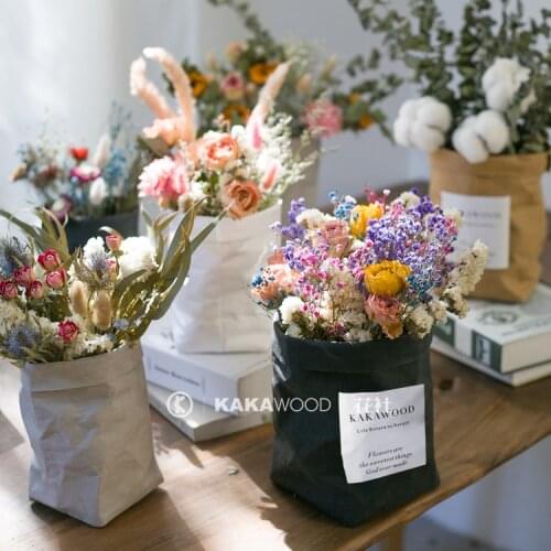 INS Nordic Dried Flower Kraft Paper Bag Flowerpot Buggy Bag Window Display Accessories Decorations Photographic Prop