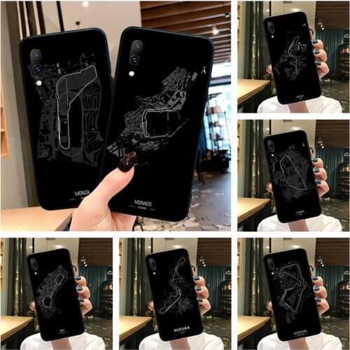 Formula 1 Racing Circuit Map Phone Case For Vivo Y91c Y17 Y51 Y67 Y55 Y7s Y81 Y19 Y97 Y93 V17 vivos5