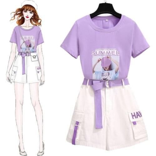 Girls Brand Clothing Sets Summer Casual Teenage Short Sleeve Girls T-shirt + Shorts Suit Childrens Clothing For 4-15 years