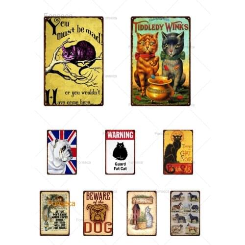 Cute Pet Sign Iron Painting Metal Animal Tin Sign Vintage Plates For Wall Art Retro Poster Modern Home Decoration 30X20CM