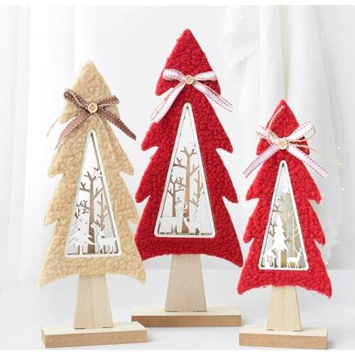 DIY Felt Mini Christmat Tree Creative Wooden Tabletop Decoration Chritsmas Ornaments Home/Shop Holiday Decors
