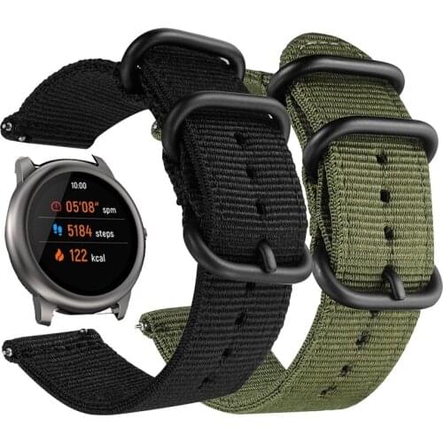 Nylon Sport watch Strap band 22MM For Xiaomi haylou solar ls05 smart WristStrap Bracelet For Huawei Watch GT 2 46mm