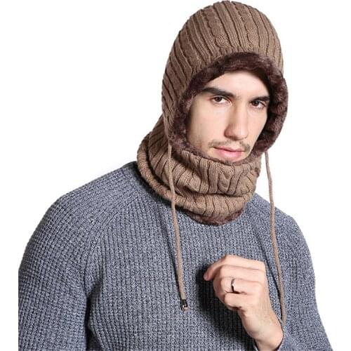 New Winter Womens Skullies Beanie Hats Riding Ear Protection Mmens Balaclava Windproof Face Mask Simple Thick Warm Knitted Hat