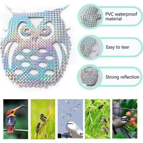 Garden Reflective Fake Bird Stickers Round/bowl For Indoor Courtyard Window Car Bird Film Protect Your Belongings Waterproof