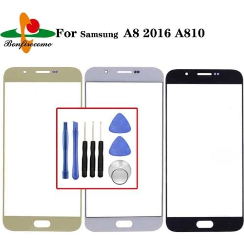 For Samsung Galaxy A8 2016 A8100 A810 A810F A810DS A810FD A810M A810Y LCD Front Touch Screen Glass Outer Lens Replacement