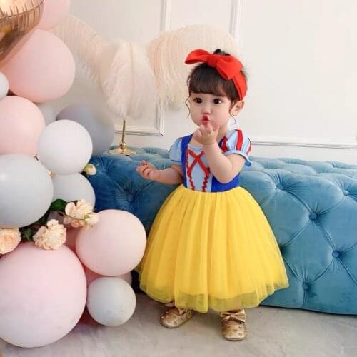 Christening Baby Girl Autumn Winter Spring Snow Princess Dress with Headband Infant Girls Ball Gowns