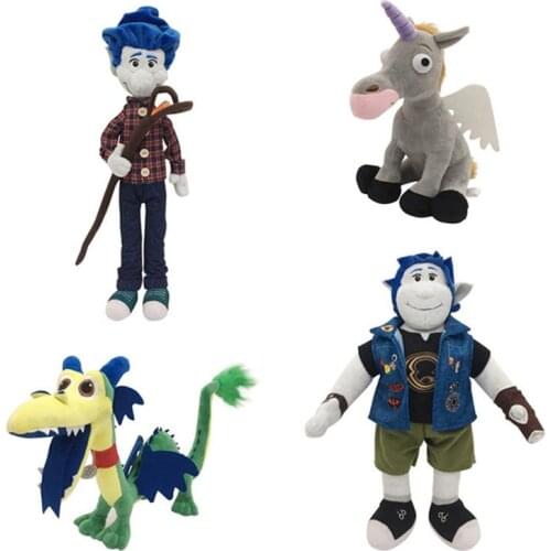 New Movie Onward Plush Toys 25-50cm Boys Girls Soft Barley Ian Lightfoot Dragon Unicorn Stuffed Doll Toys Kids Gifts