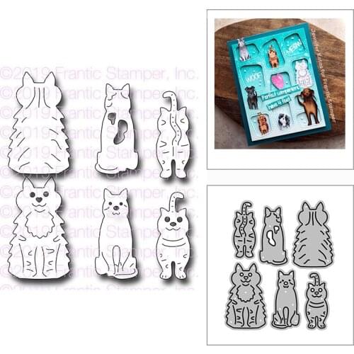 New Front & Back Cats Craft Embossing Mold 2021 Metal Cutting Dies for DIY Decorative Scrapbooking Album Card Making No Stamps
