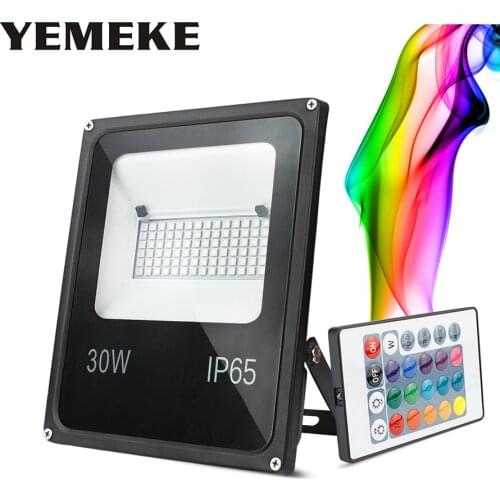 RGB LED Flood Light Outdoor Spotlight 20W 30W 50W Led Floodlight 16 Color SMD 5050 AC200-240V Reflector Led Waterproof IP65