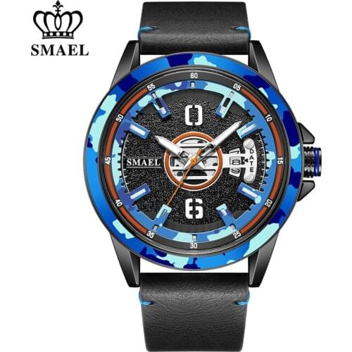 SMAEL Top Brand Luxury Mens Watches Military Sport Wrist Watch Waterproof Luminous Quartz Watch Men Calendar Clock Relojes