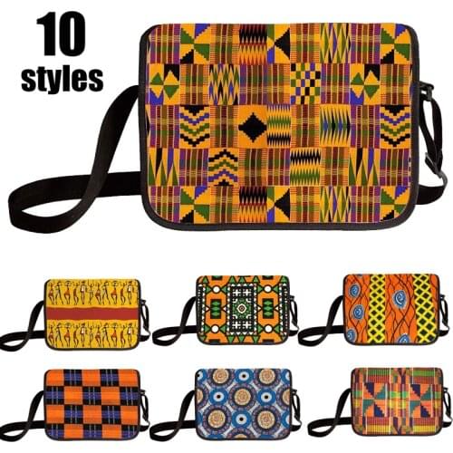African Print Women Crossbody Bag Afro Ladies Adjustable Length Shoulder Bags Teen School Bag Woman Storage Bags For Travel