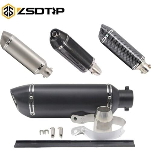 ZSDTRP Universal Motorcycle AK Exhaust Pipe Muffler Moto Escape System For ATV KTM Benelli Honda Kawasaki Yamaha Ducati