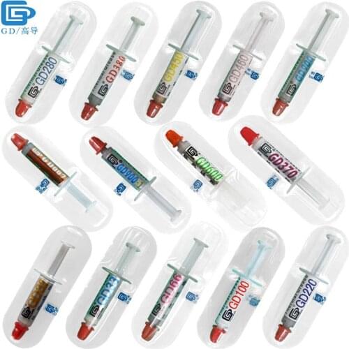 Net Weight 1 Gram 5 Pieces Per Lot Short Syringe Packaging GD Brand Series GD900 Thermal Grease Paste Heat Sink Compound SSY1