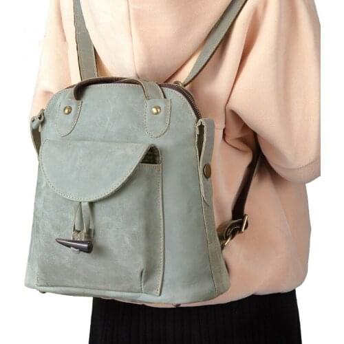 Womens Backpack New Genuine Leather Travel Shoulder Bag School Bag Girl Multifunctional School Backpack