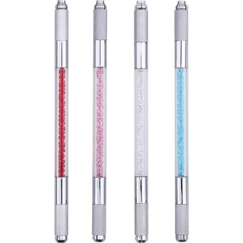 1PC Professional Stainless Steel Dual Heads Manual Microblading Pen Tattoo Tools For 3D Permanent Eyebrow Lip Line Makeup