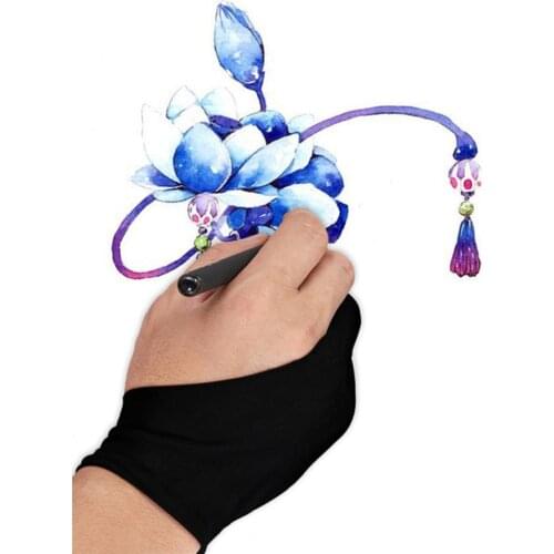 2pcs Two Finger Drawing Glove Artists Drawing Anti-Fouling Glove Sketch Painting Glove (Size)