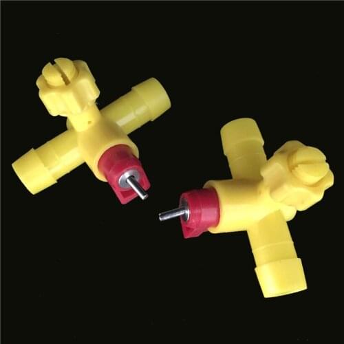 20 sets Cages with Tee Drinking Ball Tap Nipple 13.5mm Poultry Drinking Ball Valve-type Cages Drinking Fountains Equipment