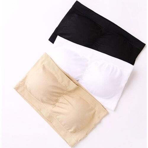 2020 sexy Womens white tube top seamless wrap tops strapless Double layer With pad tube tops woman sexy wrap new