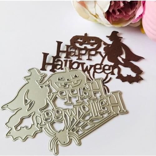 3Pcs/set Happy Halloween Metal Cutting Dies Stencil Scrapbooking DIY Album Stamp Paper Card