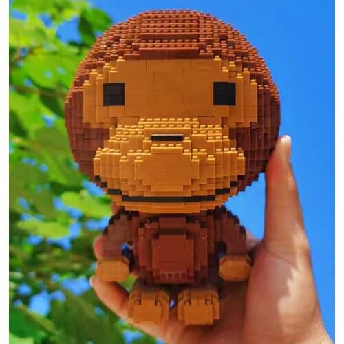 Cartoon Monkey 3D Model Mirco Diamond Building Blocks Amime Amimals Assembled Bricks Toys For Boys Birthday Gifts 1475pcs