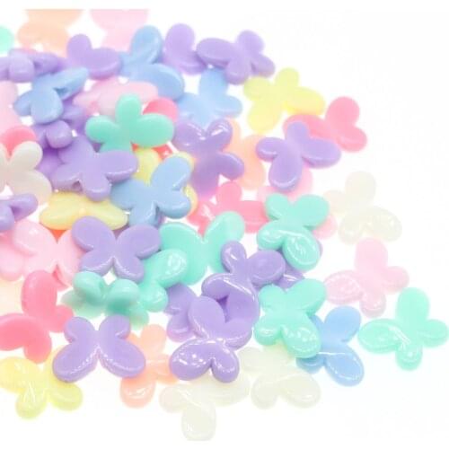 CHONGAI 50Pcs Acrylic Candy Colors Butterfly Spacer Beads For Jewelry Making Loose Beads DIY Handmade Accessories