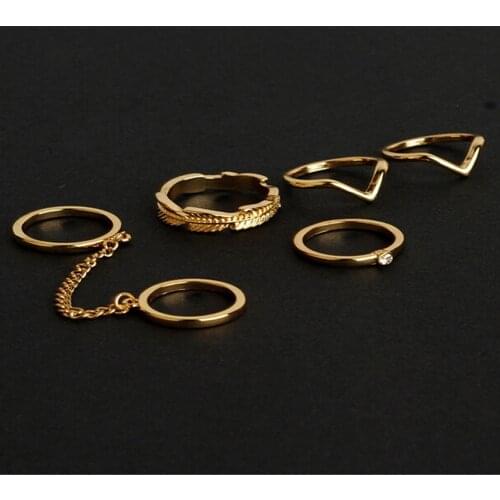 6Pcs/Set Mid Nail Knuckle Finger Rings For Women High Quality Fashion Ring Jewelry For Women
