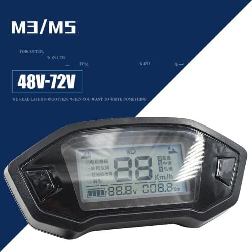 Electric Vehicle Accessories LCD Meter Odometer M3 M5 48V 60V 72V Speedometer Electricity Display