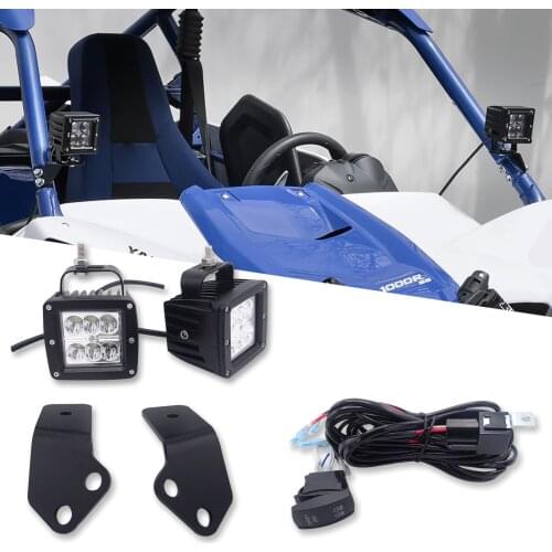 For YAMAHA YXZ1000R 2016-2020 4" LED Light Bar+Pillar Roll Cage Bracket+Rocker Switch Wire