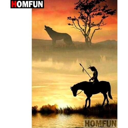 HOMFUN Full Square/Round Drill 5D DIY Diamond Painting "Sunset scenery" Embroidery Cross Stitch 3D Home Decor Gift A13113