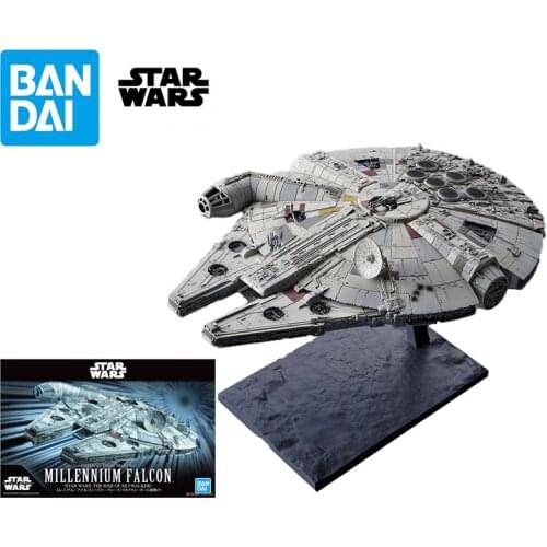 Bandai Star Wars 1/144 Millennium Falcon Skywalker Luke Assembled Model Action Figure Adult Decoration Toys Childrens Gifts