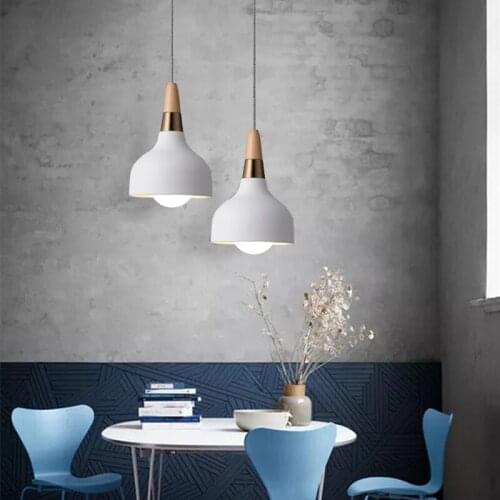 White Pendant Light For Kitchen Island Metal Lighting Fixtures Bedroom Lights Bar Modern Ceiling Lamp Shop Pendant Lamps