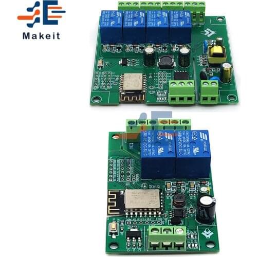 5V/8-80V ESP8266 Wireless WIFI 2 Channel 4 Channel Relay Module ESP-12F Wifi Development Board for Arduino AC/DC Power Supply
