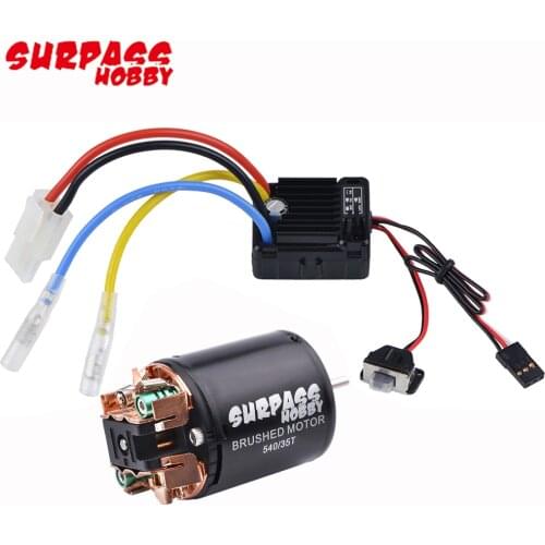 Surpass Hobby 540 21T/27T/35T/45T/55T/80T Brushed Motor 60A 2~3S 5V/2A BEC ESC For 1/10 RC Buggy Truck Crawler Axial SCX10 RC4WD