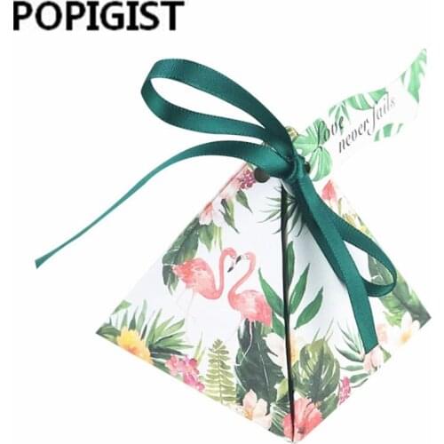 Double-sided printing forest Flamingo Favor Box Candy Box Gift Box Kids Birthday Wedding Party Supplies Decoration