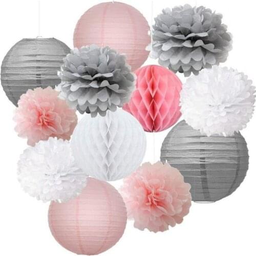 Hot Sale Birthday Party Decoration Sets Birthday Background Decoration Supplies Flower Ball Honeycomb Balls Paper Lanterns Decor