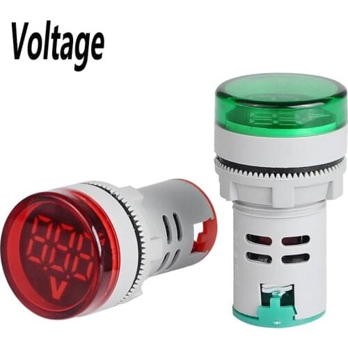 22mm LED Digital Display Gauge Volt Voltage Meter Indicator Signal Lamp Voltmeter Lights Tester Combo Measuring Range 60-500V AC