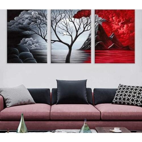 Night Landscape Creative Canvas Paintings Tree Sea Wall Art Pictures For Living Room Home Decor Posters And Prints