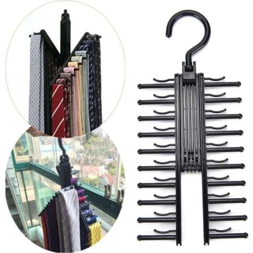Creative Adjustable 360 Degree Rotating Tie Rack Belt Scarf Neckties Hanger Holder Closet Storage Organizer