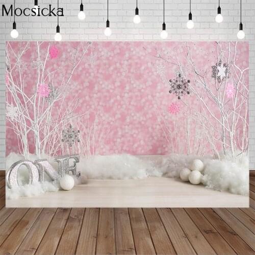 Mocsicka Christmas Photography Background Pink Sequins Backdrop Children ONE Portrait Xmas Decoration Props Photo Studio