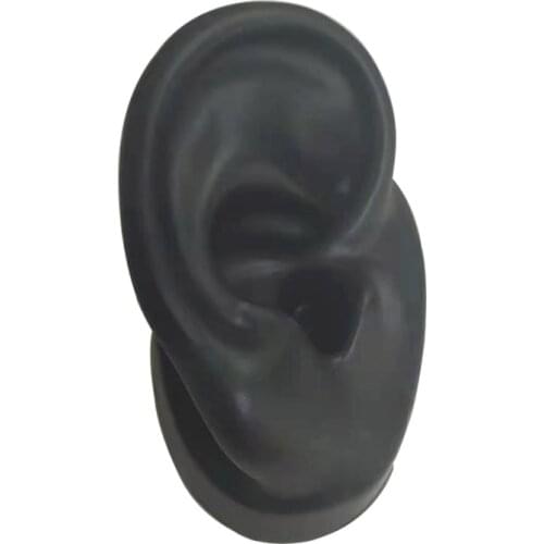 Black Silicone Ear Model Human Artificial Ear Display for Hearing Aids IEM Earphones Display and Lecturing Right Ear