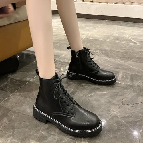 Fashion Black Women Boots Pu Leather Motorcycle Cowboy Boots Comfortable Women Winter Shoes Fur Plush Ankle Boots Dropshipping