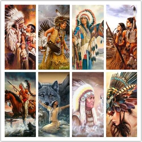 Diamond Painting Kit Indians 5D DIY Diamond Embroidery Sale Animal Eagle Pictures Of Rhinestones Mosaic Decor For Home