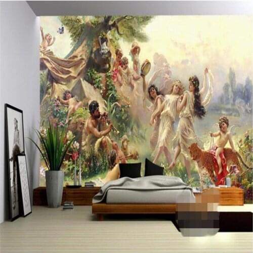 Custom Mural Wallpaper European Style Palace Figure Oil Painting Fresco Restaurant Hotel Living Room Background Wall 3D Tapety