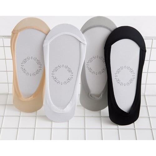 Ice Silk Womens Socks Super Summer Shallow Women Invisible Ankle Socks Silicone Non-slip Clothing Accessorie For Woman Harajuku