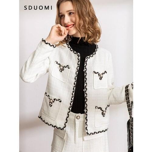 2021 spring and autumn new short tweed Xiaoxiang Xiangfeng coat womens loose Korean top