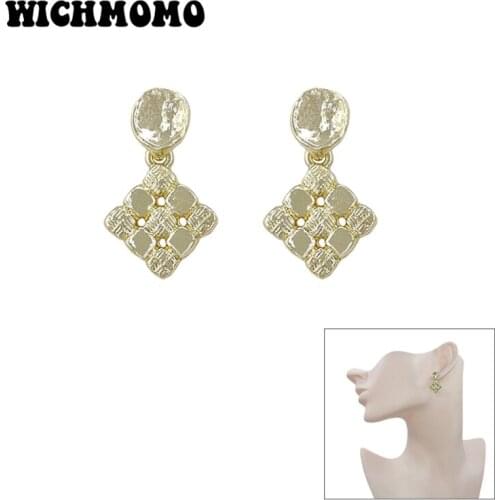 New 24 1pair High-quality Environmentally Friendly Zinc Alloy Rhombus Charms Dangle Earrings Womens Girls Accessories Gifts