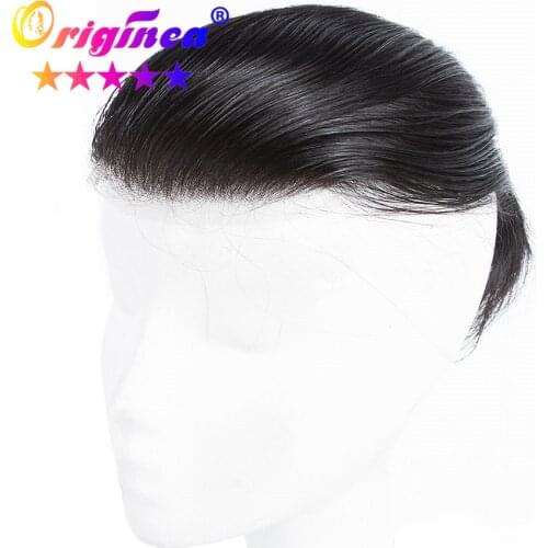 Originea 100% Human Hair Toupee For Man Wig Swiss Lace Base Straight Hair System Brazilian Remy Topper Hair Pieces Replacements